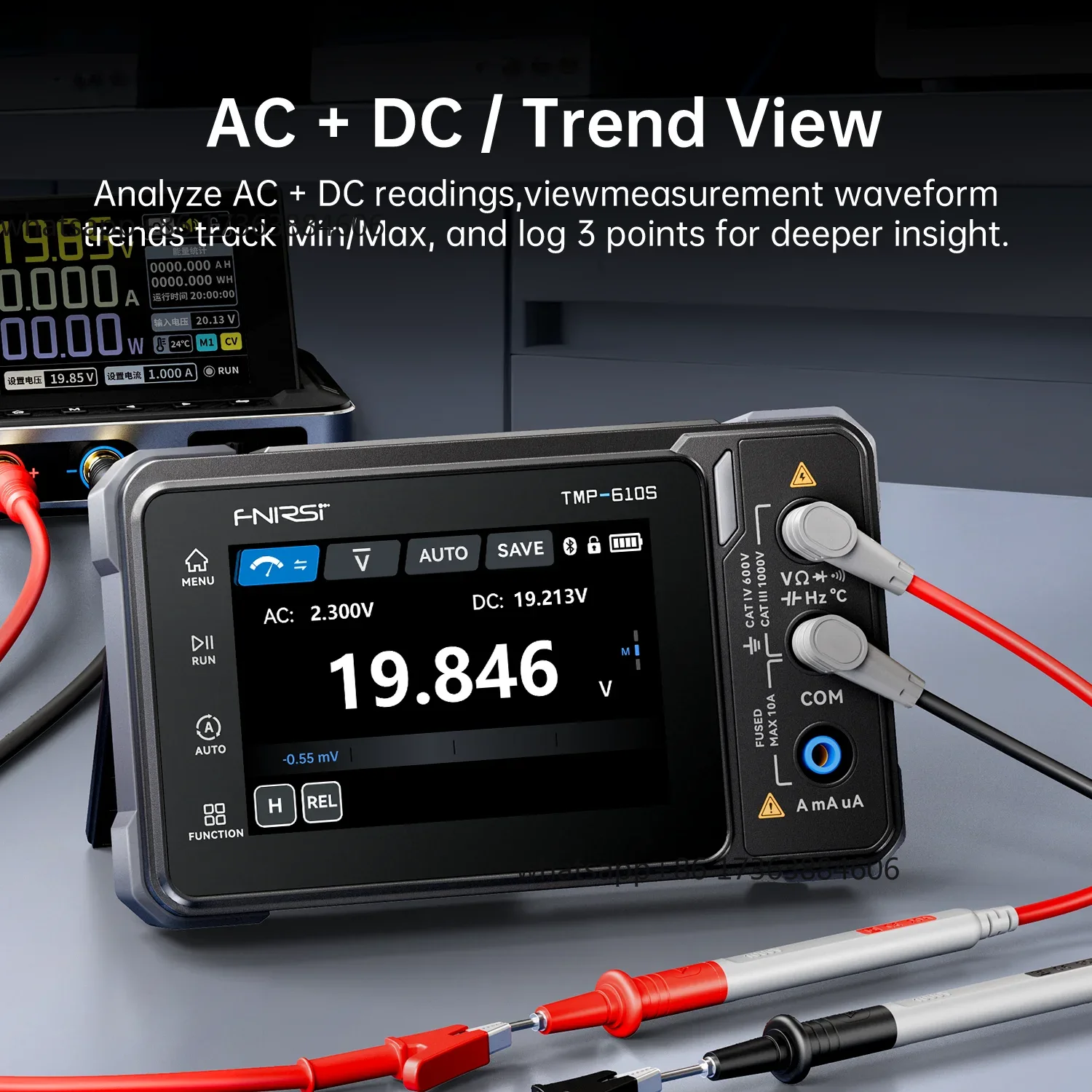 Fnirsi Digital Oscilloscope Handheld - FNIRSI TMP-610S มัลติมิเตอร์ดิจิทัล 60000 ค่า ทรูอาร์เอ็มเอส