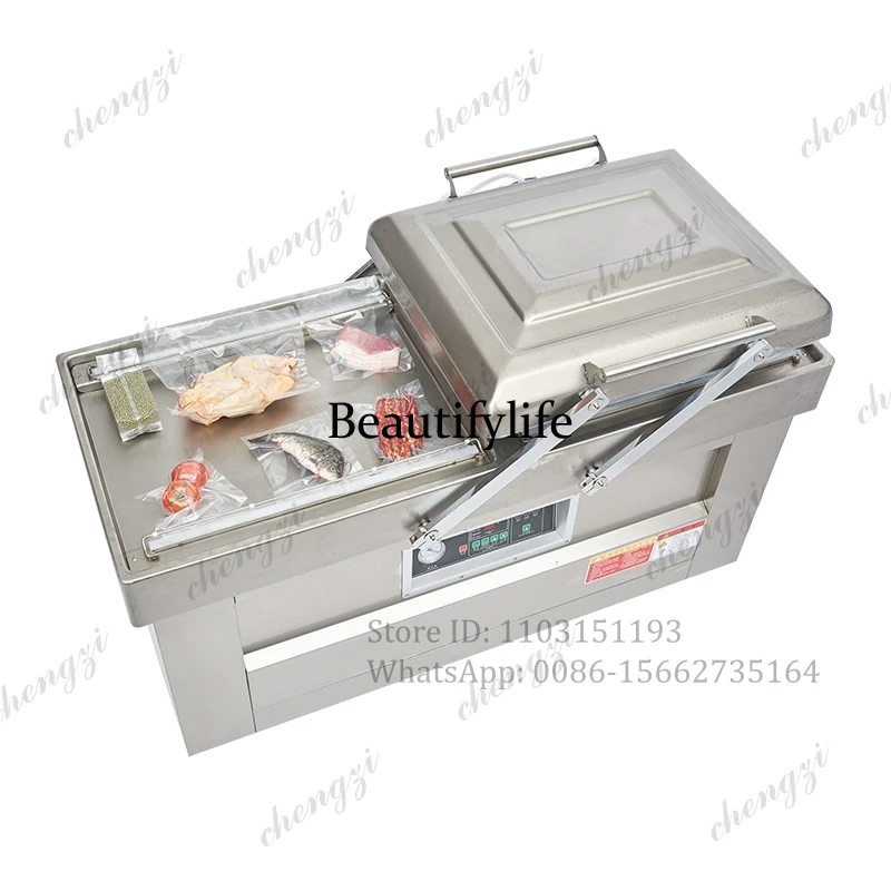 Packaging - เครื่องบรรจุภัณฑ์แบบซีลสุญญากาศกึ่งอัตโนมัติแบบสองห้อง สำหรับบรรจุภัณฑ์ฟิล์ม ถุง และฟอยล์
