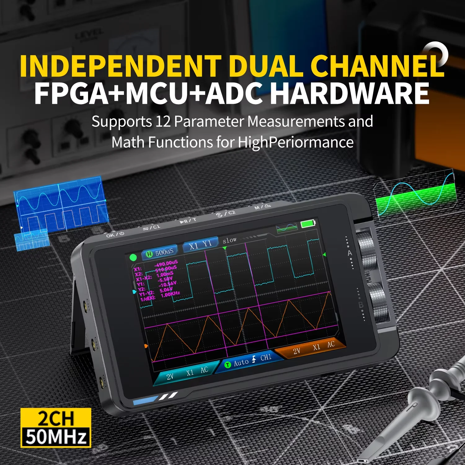 FNIRSI DS215H ออสซิลโลสโคปดิจิ - Fnirsi Digital Oscilloscope Handheld บทวิจารณ์และราคา