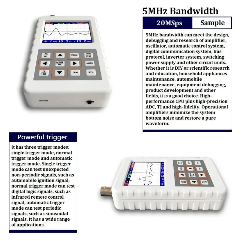 1 ชิ้น DSO FNIRSI PRO ออสซิลโล - Fnirsi Digital Oscilloscope Handheld บทวิจารณ์และราคา