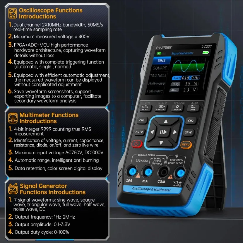 FNIRSI 2C23T ออสซิลโลสโคปดิจิท - Fnirsi Digital Oscilloscope Handheld บทวิจารณ์และราคา