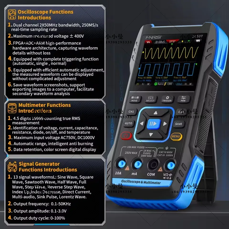 FNIRSI 2C23T 10MHz, 2C53T 50MH - Fnirsi Digital Oscilloscope Handheld บทวิจารณ์และราคา