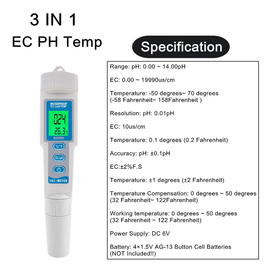 Professional 4 IN 1 TDS PH EC  - Ph Meter Digital Water Tester บทวิจารณ์และราคา